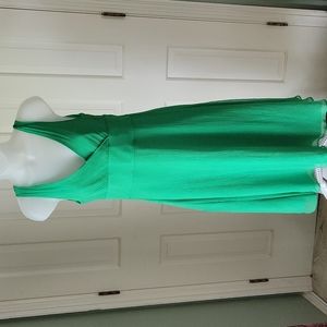 J. Crew womens Silk Kelly green Midi dress sz 6 Empire Waist